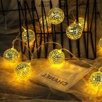 coverzone Dekoratif Led Işık 2 Metre Mini Disko Topu Süsleme Pilli 10’lu Led