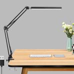 Coverzone Dekoratif Led Masa Lambası SY040 USB Kablolu Kademeli 3 Eklemli LED Masa Lambası, Kıskaçlı Model Çalışma Masası Lambası Kitap Okuma için Işık (SY040 - Siyah)