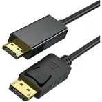 Coverzone Displayport To Hdtv Kablo 1.8 Metre 4K Hd Görüntü Aktarım Kablosu Altın Uçlu Yüksek Hızlı Video Ses İletimi Monitör Tv Projektör Pc Laptop Uyumlu Dp To Hdmi | Zr798