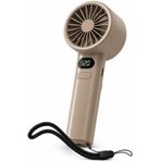 Coverzone El Tipi Mini Fan, 250mAh Batarya, USB Şarj Edilebilir, Doğal Rüzgar Özelliği, Taşınabilir ve Kompakt Tasarım, Seyahat ve Ofis İçin İdeal, Yüksek Performans, Serinletici Etki (Kahve FZM-01)