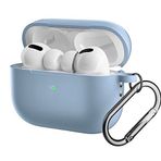 Coverzone For AirPods Pro 2 ile uyumlu Kılıf Silikon Tam Koruma Kancalı Anahtarlık Comely For Apple Airpods Pro 2 ile Uyumlu Silikon Kılıf Mint Açık Mavi