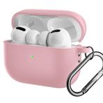 Coverzone For AirPods Pro 2 ile uyumlu Kılıf Silikon Tam Koruma Kancalı Anahtarlık Comely For Apple Airpods Pro 2 ile Uyumlu Silikon Kılıf Pembe