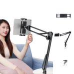 Coverzone Fotoğraf ve Video Çekim Standı 360 Derece Dönebilen Youtuber Twitch Yayıncı Standı Multi Fonksiyonel Kıskaçlı Mandanlı Kolay Kurulum Sıra Masa Dolap (Tablet Tutucu 4-13 inç)