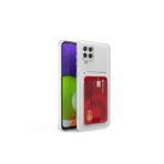 Coverzone Galaxy A12 ile uyumlu Kılıf Şeffaf ve Pürüzsüz Kartlıklı Şeffaf Z-Setra Clear Silikon Kapak