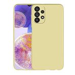 Coverzone Galaxy A23 ile uyumlu Kılıf Soft ve pürüzsüz dış yüzey Silikon Kılıf, Ultra ince yapılı Galaxy A23 uyumlu Kılıf Esnek silikon Premier Arka Kapak Gold