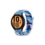 CoverZone Galaxy Gear S3 46 mm Uyumlu Kamuflaj Desenli Kayış Hasır Örgü İşlemeli Mavi Kordon