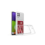 Coverzone Galaxy M12 ile uyumlu Kılıf Şeffaf ve Pürüzsüz Kartlıklı Şeffaf Z-Setra Clear Silikon Kapak