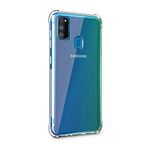 Coverzone Galaxy M30S ile uyumlu Kılıf Z-Nitro Anti Shock Silikon Kapak Kamera Korumalı Antişok Airbag Köşe Korumalı Silikon Şeffaf Kılıf