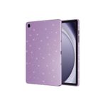 Coverzone Galaxy Tab S8 İle Uyumlu Yüksek Kalite Simli Parlak Görünümlü Tablet Koton Kılıf Shimmer Lila