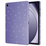 Coverzone Galaxy Tab S9 FE İle Uyumlu Yüksek Kalite Simli Parlak Görünümlü Tablet Koton Kılıf Shimmer Mor