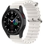 CoverZone Galaxy Watch 3 41 mm Quintessential Kabartmalı Metal Tokalı Beyaz Kordon