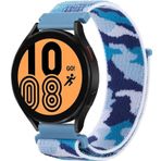 CoverZone Galaxy Watch 3 Mavi 45 mm İle Uyumlu Kamuflaj Desenli Hasır Örgü İşlemeli Kordon
