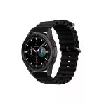 CoverZone Galaxy Watch 3 Uyumlu 41 mm Quintessential Kabartmalı Metal Tokalı Siyah Kordon