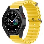 CoverZone Galaxy Watch Uyumlu 42 mm Uyumlu Quintessential Kabartmalı Metal Tokalı Sarı Kordon