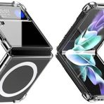 Coverzone Galaxy Z Flip 4 ile uyumlu Kılıf Magsafe ile uyumlu Nitro AntiShock Transparan Köşeler Airbag Koruma