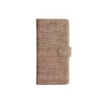 Coverzone General Mobile Gm5 Plus Standlı Kartvizitli Ve Para Gözlü Kumaş Desen Cüzdan Kılıf Gold