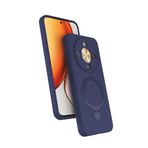 Coverzone Honor X9D ile uyumlu Kılıf MagSafe ile uyumlu Z-Samara Kapak Wireless Şarj Özellikli Stand Olabilen Honor X9D kilif Lacivert