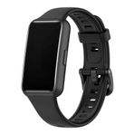 Coverzone Huawei Band 7 ile uyumlu Saat Kayışı Ent Kaliteli Huawei Mi Band 7 ile uyumlu Spor Saat Kontrast Renkli Lagniappe Silikon Kordon (Siyah)