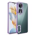 Coverzone Huawei Honor 90 ile uyumlu Kılıf Kamera Korumalı Logo Gösteren Parlak renk kenar çizgileri ile şık bir tasarım Colored Z-Omega Kapak Lila