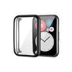 Coverzone Huawei Watch Fit 2 Akıllı Saat ile uyumlu Tpu Çerçeveli Tam Kaplayan Toz ve Kirden Koruyan Ekran Koruyucu Çerçeveli Kılıf (SİYAH)