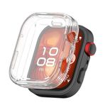 Coverzone Huawei Watch Fit 4 ile uyumlu 360° Kasa Koruyucu Kılıf Yumuşak TPU Ekran Koruyuculu Dokunmatiği Etkilemeyen Saatin Çevresini Tam Kavrayan Darbelere Karşı Silikon Koruyucu Şeffaf