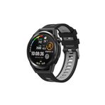 CoverZone Huawei Watch GT 3 Pro 46 mm Grealish Silikon Delikli Gri Siyah Kordon
