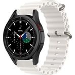 CoverZone Huawei Watch GT Uyumlu 42 mm Quintessential Kabartmalı Metal Tokalı Beyaz Kordon