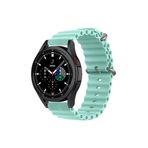 CoverZone Huawei Watch GT Uyumlu 42 mm Quintessential Kabartmalı Metal Tokalı Turkuaz Kordon