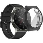 Coverzone Huawei Watch GT3 Pro 46mm ile uyumlu Toz ve Kirden Koruyan Gard 360 Kapatan Hafif ve kompakt yapılı 46 mm Ekran Koruyucu Silikon, Siyah