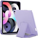 CoverZone iPad 10.2 ile Uyumlu Kılıf Lüks Kadife Iç Kaplamalı iPad 10.2 Suni Deri, Mıknatıslı V- Stand Tablet Arka Kapak - Lila