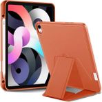 CoverZone iPad 10.2 ile Uyumlu Kılıf Lüks Kadife Iç Kaplamalı iPad 10.2 Suni Deri, Mıknatıslı V- Stand Tablet Arka Kapak - Turuncu