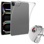 Coverzone iPad Pro 12.9 ile uyumlu 2020 (4.Nesil) Kılıf Tablet Nitro Anti Shock Silikon Tamamen Şeffaf Görünümlü Kapaki Pro 9.7 ile uyuml tablet kılıf Şeffaf Renk