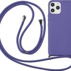 CoverZone iPhone 11 İpli Boyun Askılı Silikon Kadife İç Yüzeyli Epiphany Lila Cep Telefonu Kılıfı