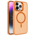 Coverzone iPhone 12 Pro ile uyumlu Kamera Lens Aparatlı Stand Olabilen Magsafe ile uyumlu Kamera Korumalı Şeffaf Full Color Magnetic Wireless Telefon Kılıfı (Turuncu, iPhone 12 Pro)