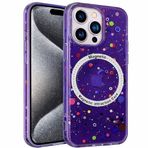 Coverzone İPhone 12 Pro Max ile Uyumlu Animasyonlu Kablosuz Şarj Destekli Şeffaf Telefon Kılıfı,Konfeti Desen, Darbe Emici Köşe,Kamera Koruyucu Çerçeve, İnce ve Hafif ÖC-1 Tasarım-Mor