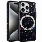 Coverzone İPhone 12 Pro Max ile Uyumlu Animasyonlu Kablosuz Şarj Destekli Şeffaf Telefon Kılıfı,Konfeti Desen, Darbe Emici Köşe,Kamera Koruyucu Çerçeve, İnce ve Hafif ÖC-1 Tasarım-Siyah