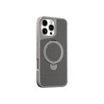 Coverzone iPhone 13 ile uyumlu Kılıf Karbon Fiber Görünümlü Magsafe ile uyumlu Stand olabilen Carbon Case Tam Gövde Koruyucu Telefon Kılıfı Gray