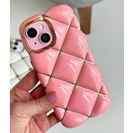Coverzone iPhone 13 İle Uyumlu ve iPhone 14 ile uyumlu Kılıf ShimmeringPrism Parlak Baklava Desenli Silikon Kapak Tam Koruma Şık ve Esnek Arka Kapak