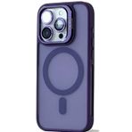 Coverzone iPhone 13 Pro ile uyumlu Kamera Lens Aparatlı Stand Olabilen Magsafe ile uyumlu Kamera Korumalı Şeffaf Full Color Magnetic Wireless Telefon Kılıfı (Derin Mor, iPhone 13 Pro)
