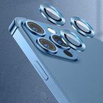 CoverZone iPhone 13 Pro Max İle Uyumlu Mavi Arka Kamera Lens Koruyucu