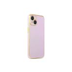 CoverZone iPhone 14 Plus Gold Kenar Pastel Renkli Halcyon Z-Bark Lila Cep Telefonu Kılıfı