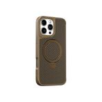 Coverzone iPhone 14 Plus ile uyumlu Kılıf Karbon Fiber Görünümlü Magsafe ile uyumlu Stand olabilen Carbon Case Tam Gövde Koruyucu Telefon Kılıfı Desert Titanium