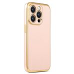 CoverZone iPhone 14 Pro Gold Kenar Pastel Renkli Halcyon Z-Bark Rosegold Cep Telefonu Kılıfı