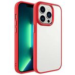 Coverzone iPhone 14 Pro Max ile uyumlu Kılıf Kenarları Renkli Silikon Arkası Şeffaf Sert Kapak iPhone 14 Pro Max ile uyumlu Krop Tam Koruma Kenarı Renkli Kılıf Krop Kapak Kırmızı