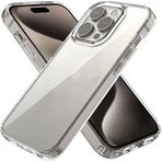 Coverzone iPhone 15 İle Uyumlu / 15 Plus / 15 Pro / 15 Pro Max serileri ile uyumlu Kılıf Süper Şeffaf ve pürüzsüz yüzeyli Silikon Kapak Şeffaf (İphone 15 pro max)