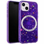 Coverzone İPhone 15 Plus ile Uyumlu Animasyonlu Kablosuz Şarj Destekli Şeffaf Telefon Kılıfı,Konfeti Desen, Darbe Emici Köşe,Kamera Koruyucu Çerçeve, İnce ve Hafif ÖC-1 Tasarım-Mor
