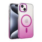 Coverzone iPhone 15 Plus ile uyumlu MagSafe uyumlu simli sert plastik kılıf, 2mm kamera korumalı, çizilmeye dayanıklı, ince tasarım, Glossy degrade Mor