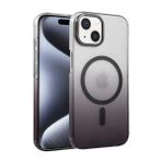 Coverzone iPhone 15 Plus ile uyumlu MagSafe uyumlu simli sert plastik kılıf, 2mm kamera korumalı, çizilmeye dayanıklı, ince tasarım, Glossy degrade Siyah