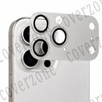 Coverzone iPhone 15 Pro ile uyumlu 17 Pro Görünümlü Lens Koruyucu Tarzı Metal Çerçeve, Yüksek Koruma, Lens Kapsama, Darbelere Dayanıklı, Kolay Takılabilir, Kamera Lens Koruması Gümüş HSK-19