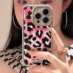 Coverzone iPhone 16 Pro ile Uyumlu Leopar Desenli Şeffaf Kılıf Parlak ve Şık Tasarım Darbe Emici Koruma 2mm Kamera Korumalı Arka Kapak No 3